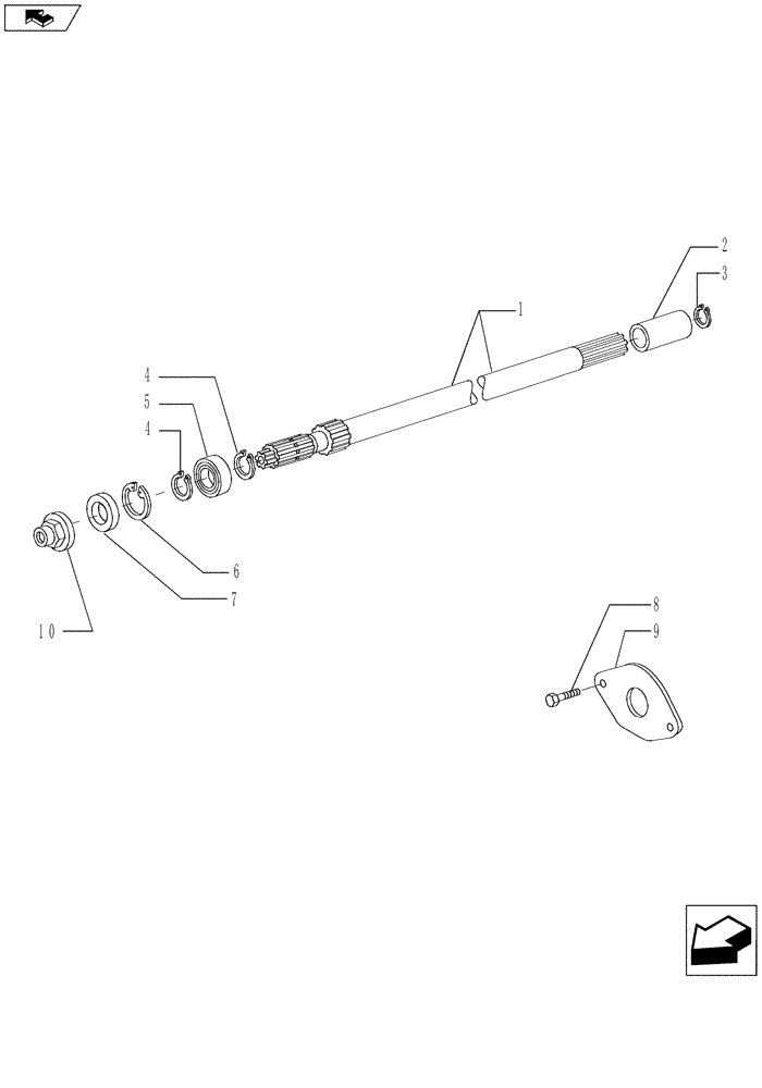 Схема запчастей Case IH MAGNUM 225 - (21.155.22) - TRANSMISSION MFD BOTTOM DRIVE SHAFT (21) - TRANSMISSION