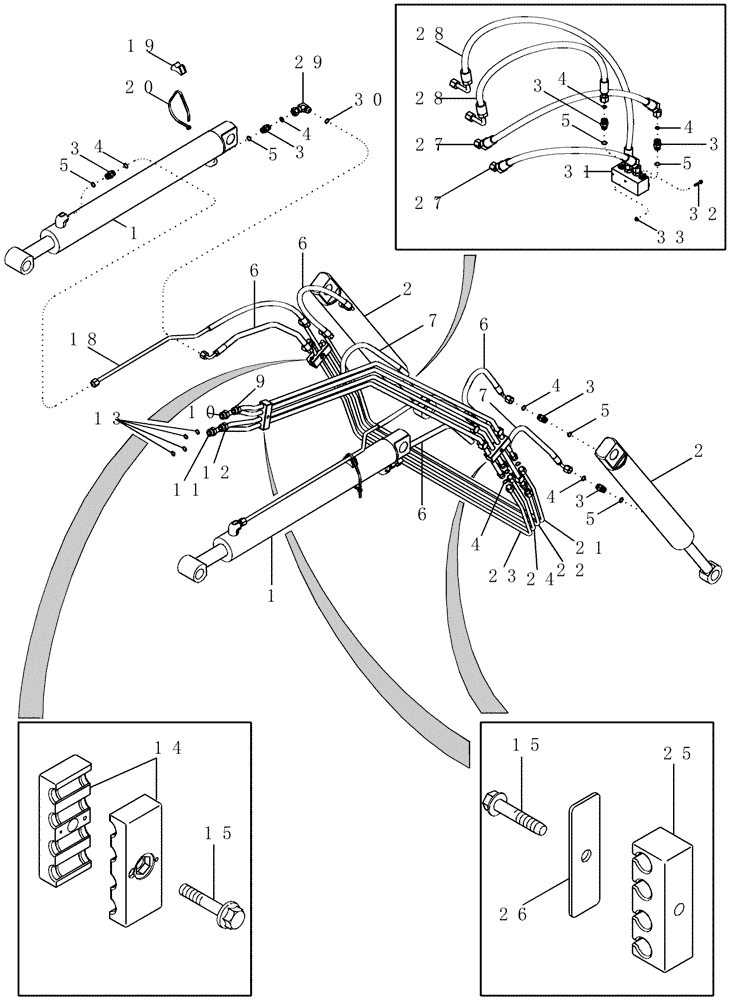 Схема запчастей Case IH LX172 - (08-01) - HYDRAULICS - LOADER FRAME (08) - HYDRAULICS