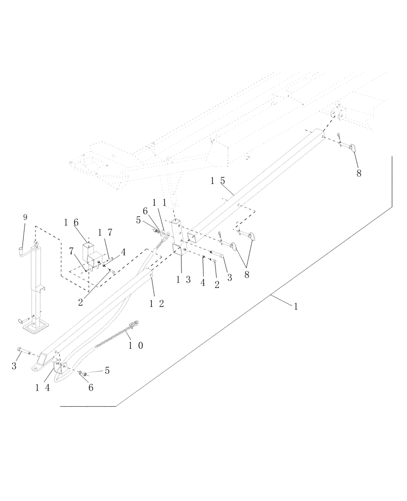 Схема запчастей Case IH DHX251 - (1.03[1]) - HITCH, 18 TO 36 FT, PRIOR TO PIN D04 2003 (12) - MAIN FRAME