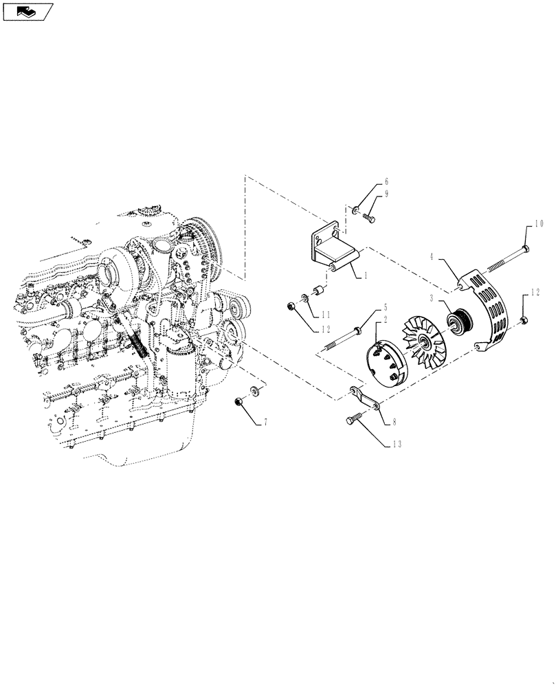 Схема запчастей Case IH 3330 - (55.301.03) - ALTERNATOR GROUP (55) - ELECTRICAL SYSTEMS