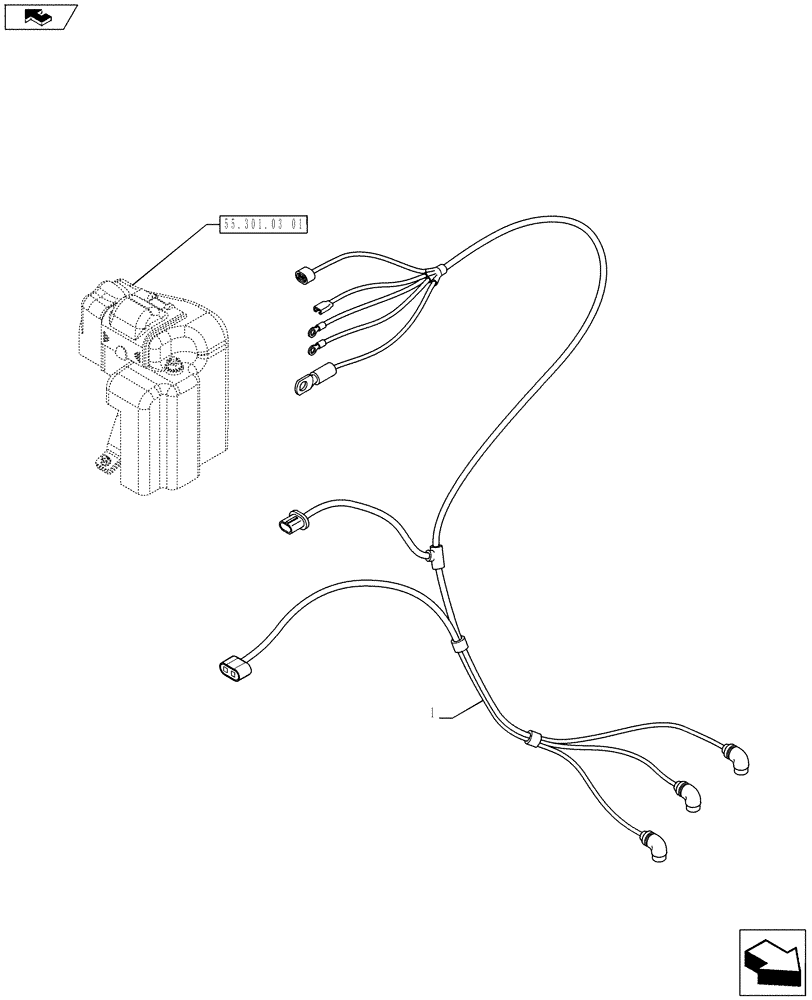 Схема запчастей Case IH PUMA 200 - (55.301.03[02]) - BATTERY CABLES (VAR.728752) (55) - ELECTRICAL SYSTEMS