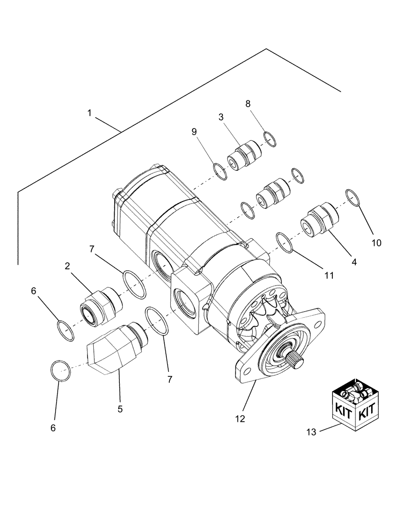 Схема запчастей Case IH AFX8010 - (A.10.A.20[2]) - PUMP, TRIPLE GEAR A - Distribution Systems