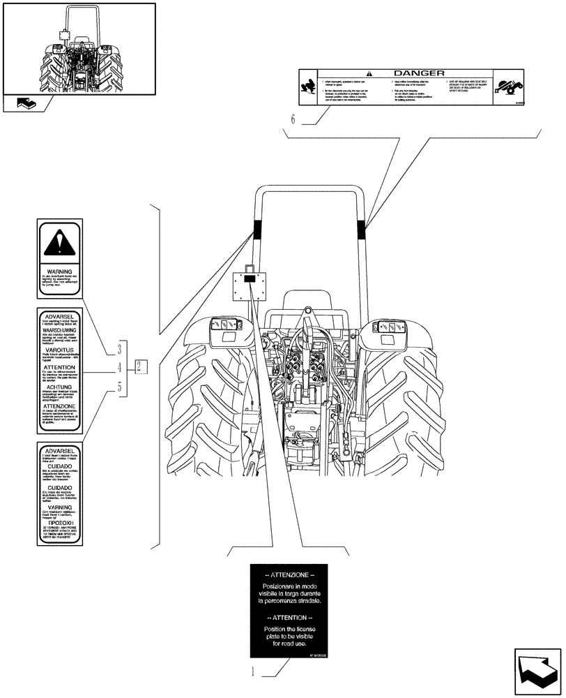 Схема запчастей Case IH FARMALL 75N - (1.98.0[09]) - DECALS - L/CAB - C6624 (13) - DECALS