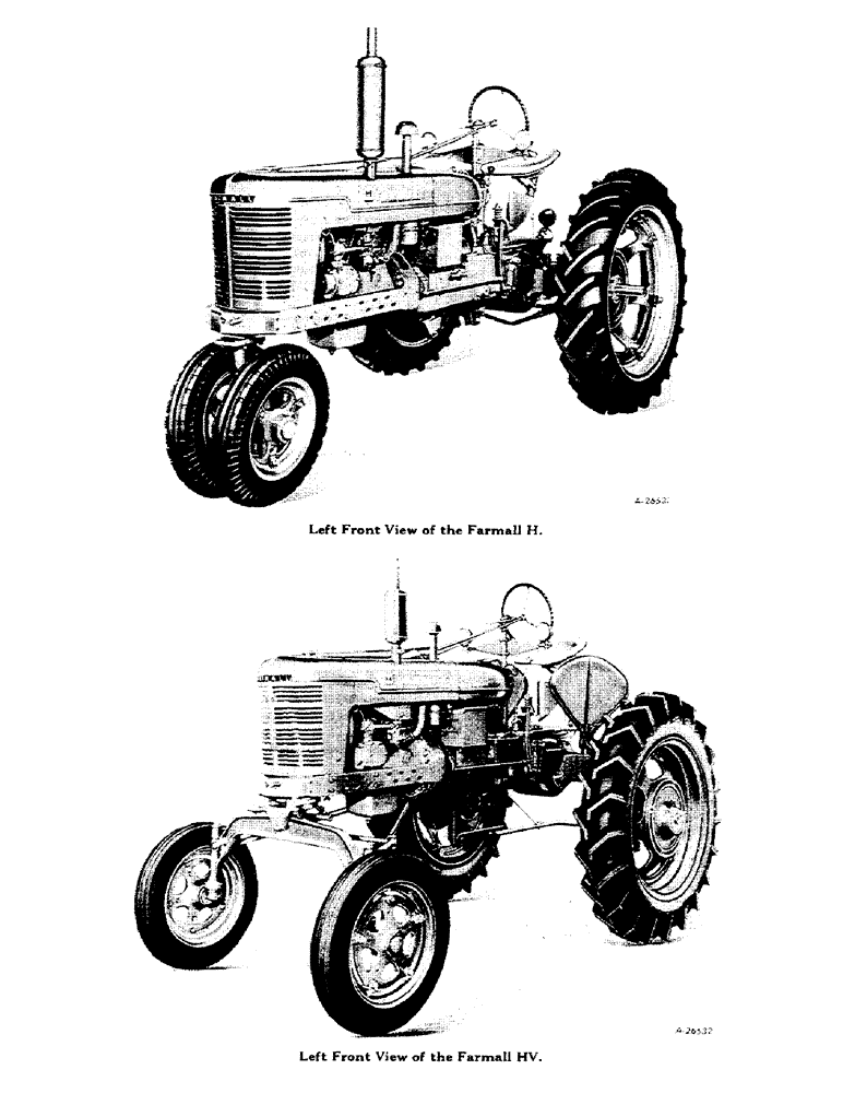 Схема запчастей Case IH FARMALL H - (003) - LEFT FRONT VIEW OF FARMALL H AND HV (00) - GENERAL