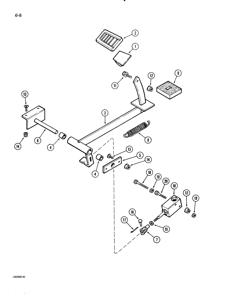 Схема запчастей Case IH 1620 - (6-08) - FOOT-N-INCH PEDAL (03) - POWER TRAIN