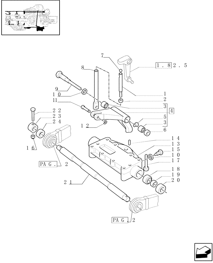 Схема запчастей Case IH MXM130 - (1.89.6/01[01]) - MECHANICAL GEAR BOX 20X16 (40 KM/H) /MECHANICALLY CONTROLLED HYDRAULIC LIFT (OPEN CENTRE) (09) - IMPLEMENT LIFT