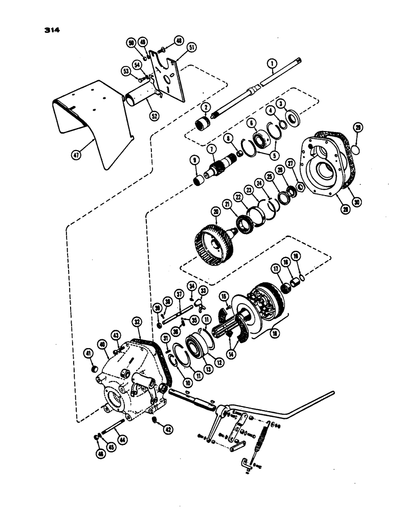 Схема запчастей Case IH 530 - (314) - INDEPENDENT P.T.O., PRIOR TO S/N 8262800 (06) - POWER TRAIN