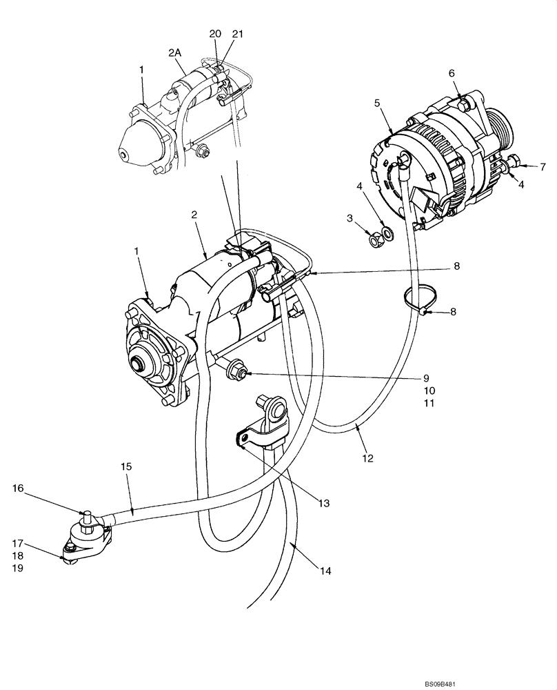 Схема запчастей Case IH 420CT - (04-05A) - STARTER AND ALTERNATOR MOUNTING (04) - ELECTRICAL SYSTEMS