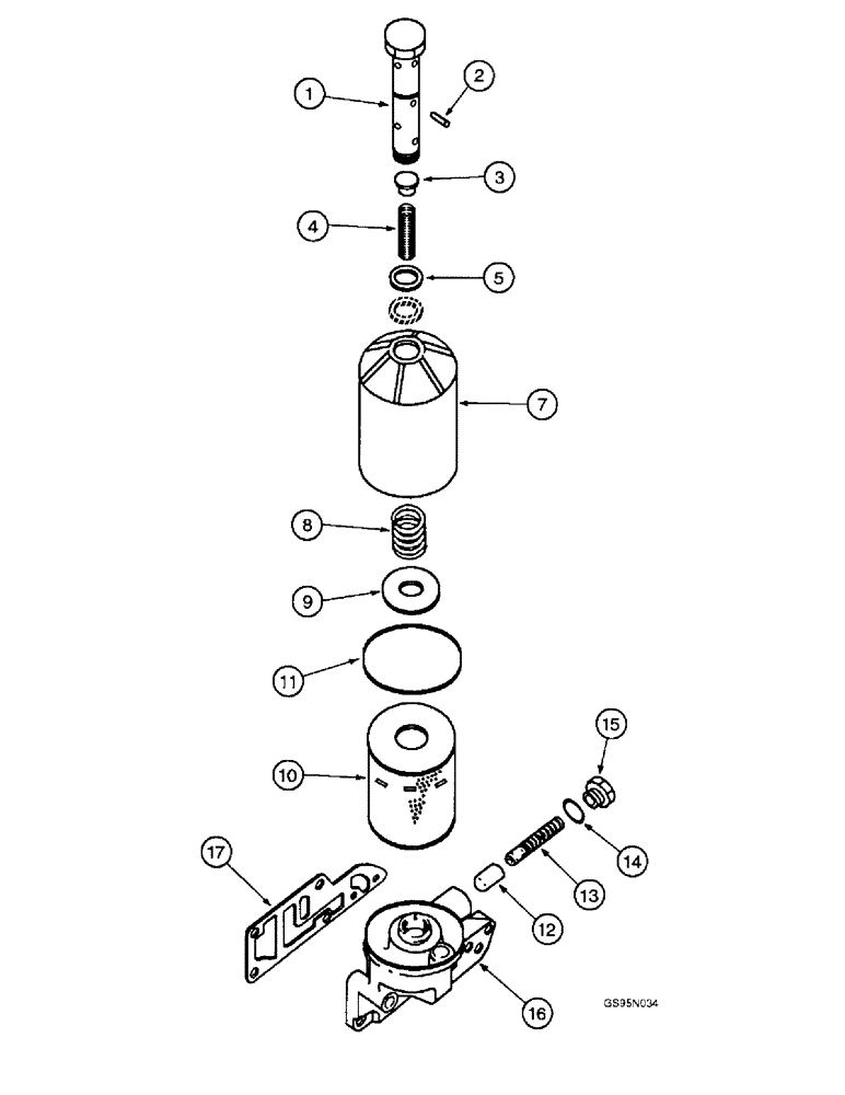 Схема запчастей Case IH D-301 - (3-40) - LUBRICATING OIL FILTER, CARTRIDGE TYPE, MACHINES WITH ENGINE SERIAL NUMBERS PRIOR TO 6501 