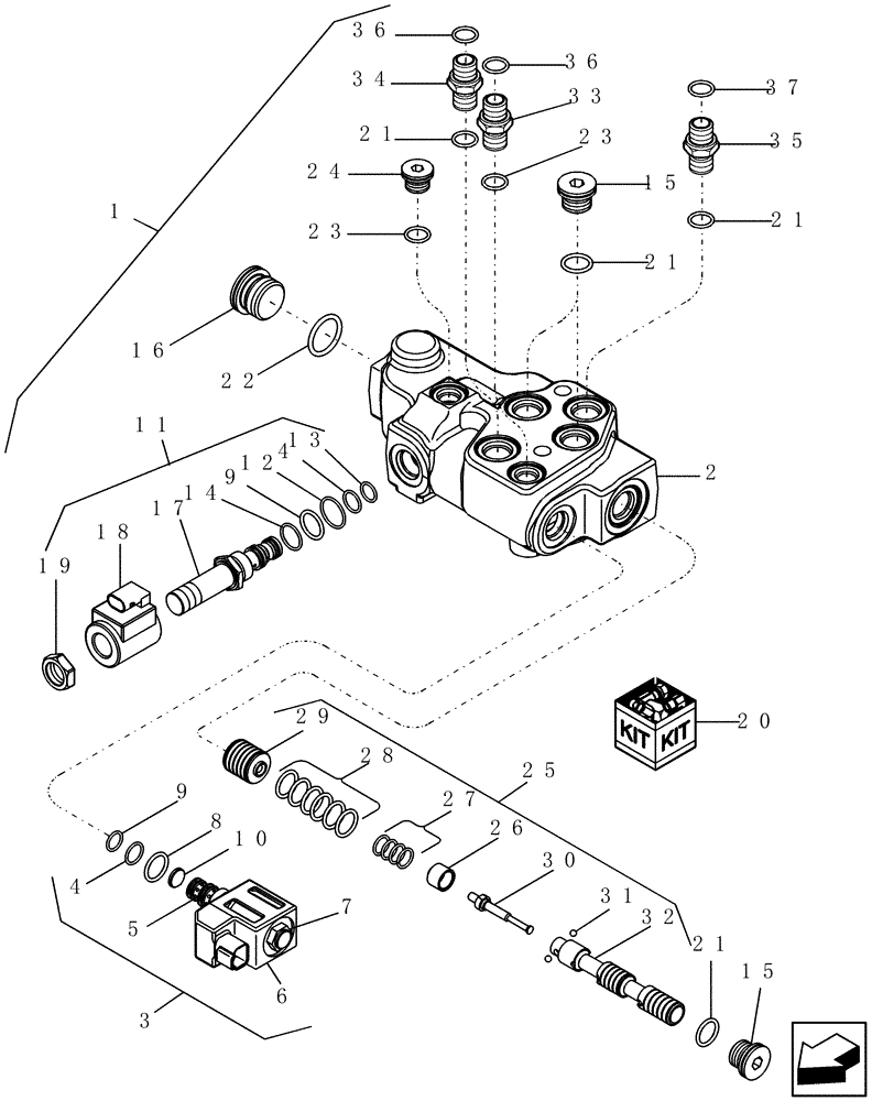 Схема запчастей Case IH 8230 - (18.100.03) - PTO, VALVE - CLUTCH CONTROL (18) - CLUTCH