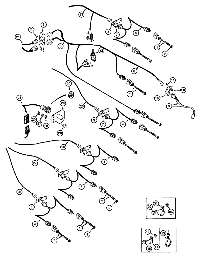 Схема запчастей Case IH CPX610 - (04-09) - HARNESS, DRUM ROTORS (06) - ELECTRICAL SYSTEMS