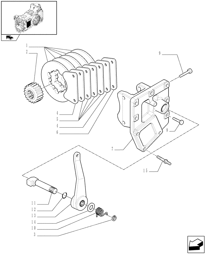 Схема запчастей Case IH PUMA 155 - (1.65.5[01A]) - PARKING BRAKE - D6834 (05) - REAR AXLE