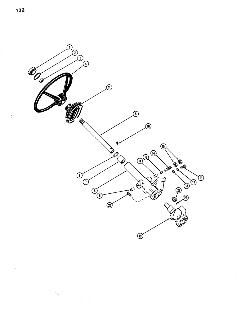 Схема запчастей Case IH 770 - (132) - RIGID STEERING COLUMN, USED PRIOR TO TRACTOR S/N 8693001 (05) - STEERING