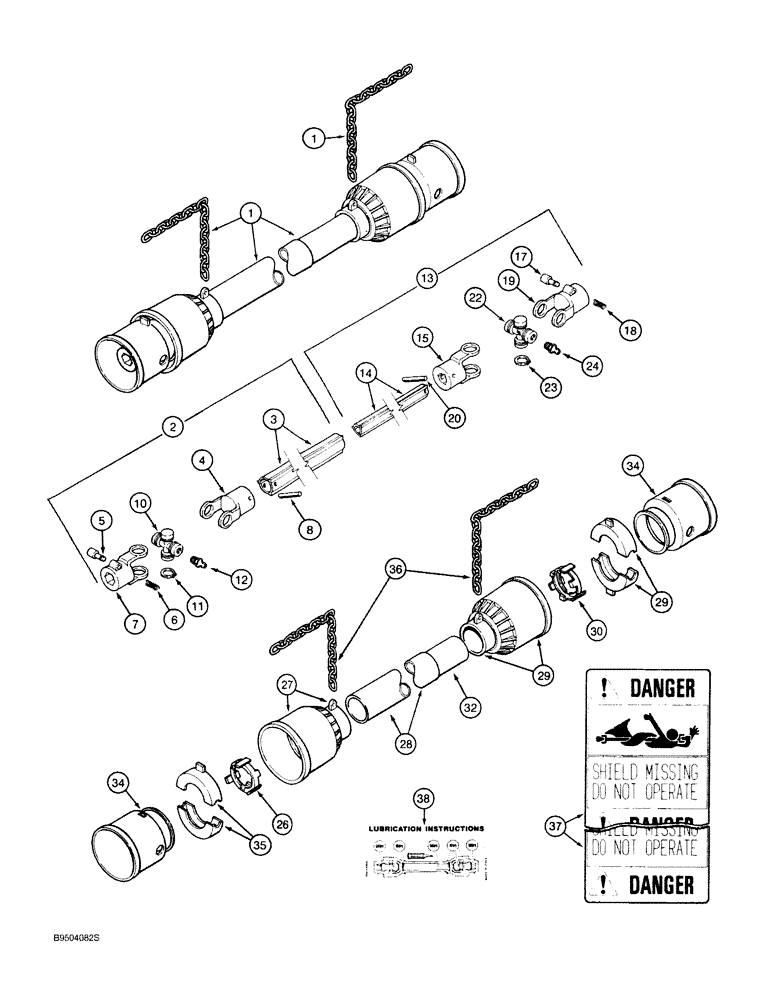 Схема запчастей Case IH 1660 - (09-08) - 1063 HEADER DRIVE SHAFTS, BONDIOLI AND PAVESI (09) - CHASSIS