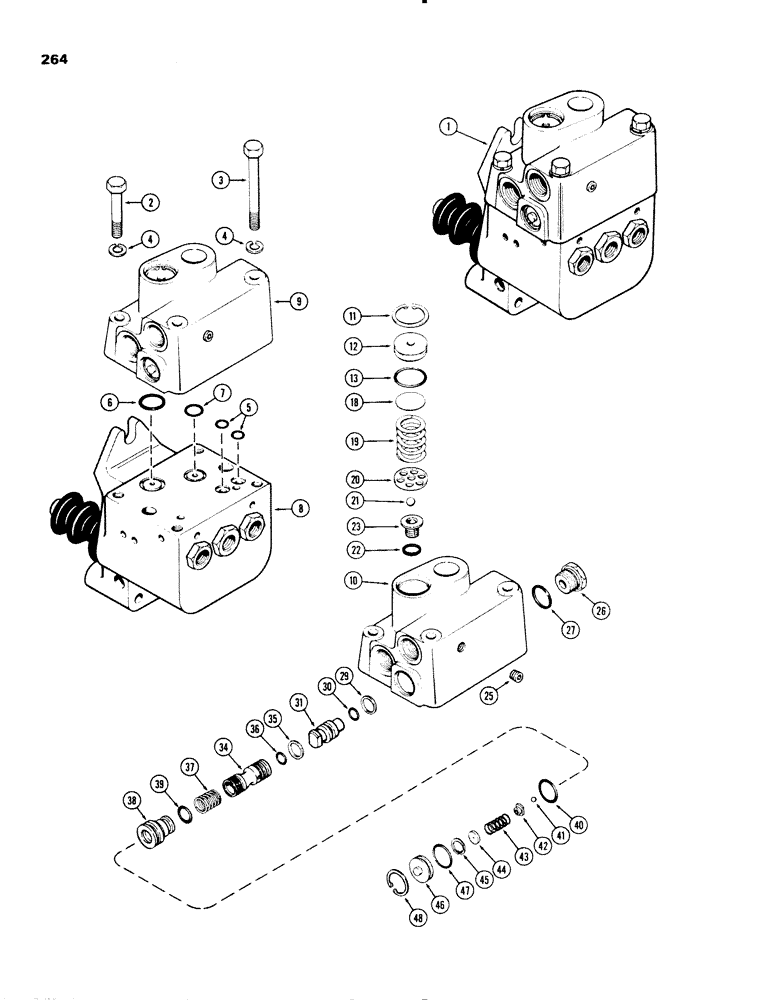 Схема запчастей Case IH 1270 - (264) - G34992 BRAKE VALVE ASSEMBLY, USE WITH DIFFERENTIAL LOCK, USED PRIOR TO P.I.N. 8803261 (07) - BRAKES