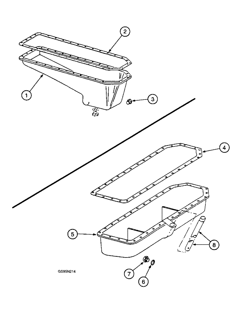 Схема запчастей Case IH D-436 - (9D-020) - CRANKCASE OIL PAN (FIGURE 2 OF 2) 