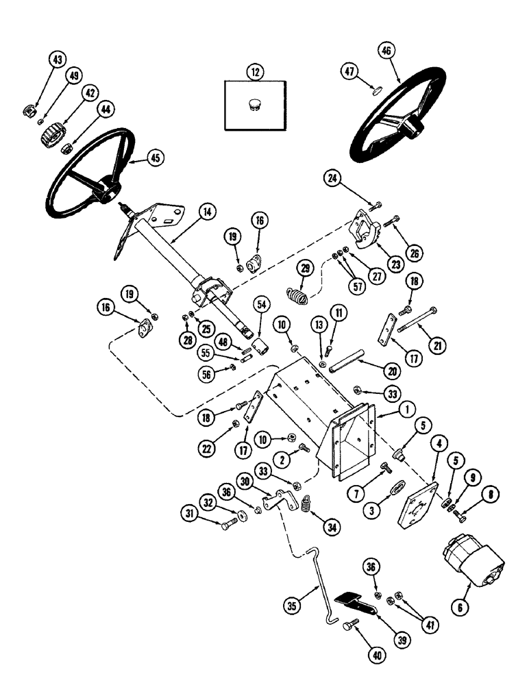 Схема запчастей Case IH 2096 - (5-102) - ADJUSTABLE STEERING COLUMN SYSTEM (05) - STEERING