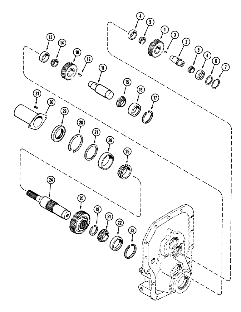 Схема запчастей Case IH 2090 - (6-320) - PTO IDLER GEARS AND OUTPUT SHAFT, SINGLE SPEED 1000 RPM (06) - POWER TRAIN