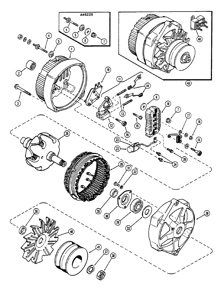 Схема запчастей Case IH 2670 - (116) - A137862 ALTERNATOR, 55 AMP DELCO-REMY (04) - ELECTRICAL SYSTEMS