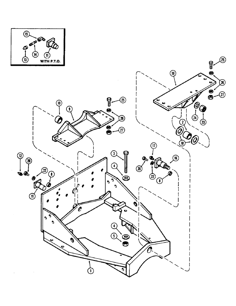 Схема запчастей Case IH 2870 - (222) - REAR AXLE PIVOT TRUNNION (06) - POWER TRAIN