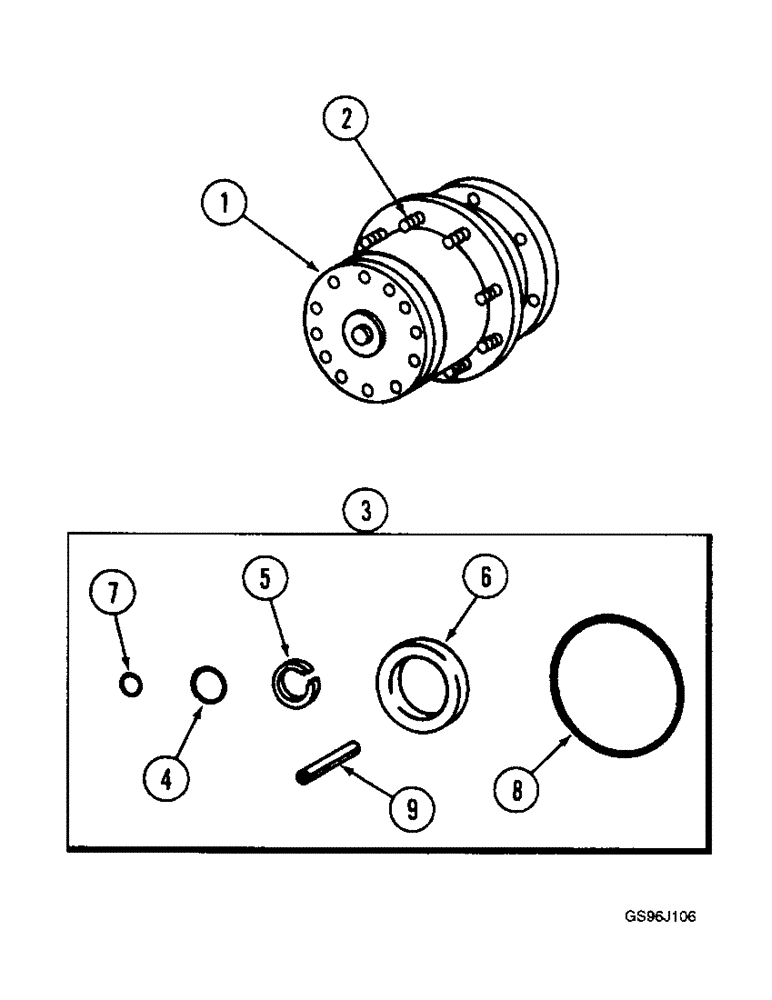 Схема запчастей Case IH 1660 - (5-68) - PLANETARY GEAR HOUSING, POWER GUIDE AXLE, PRIOR TO P.I.N. JJC0036301 (04) - STEERING