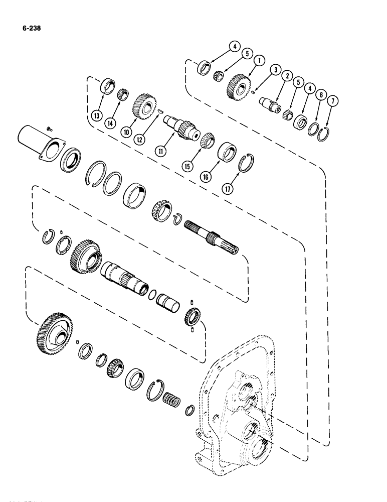 Схема запчастей Case IH 2094 - (6-238) - PTO IDLER GEARS AND SHAFTS, DUAL SPEED, 540, 1000 RPM (06) - POWER TRAIN