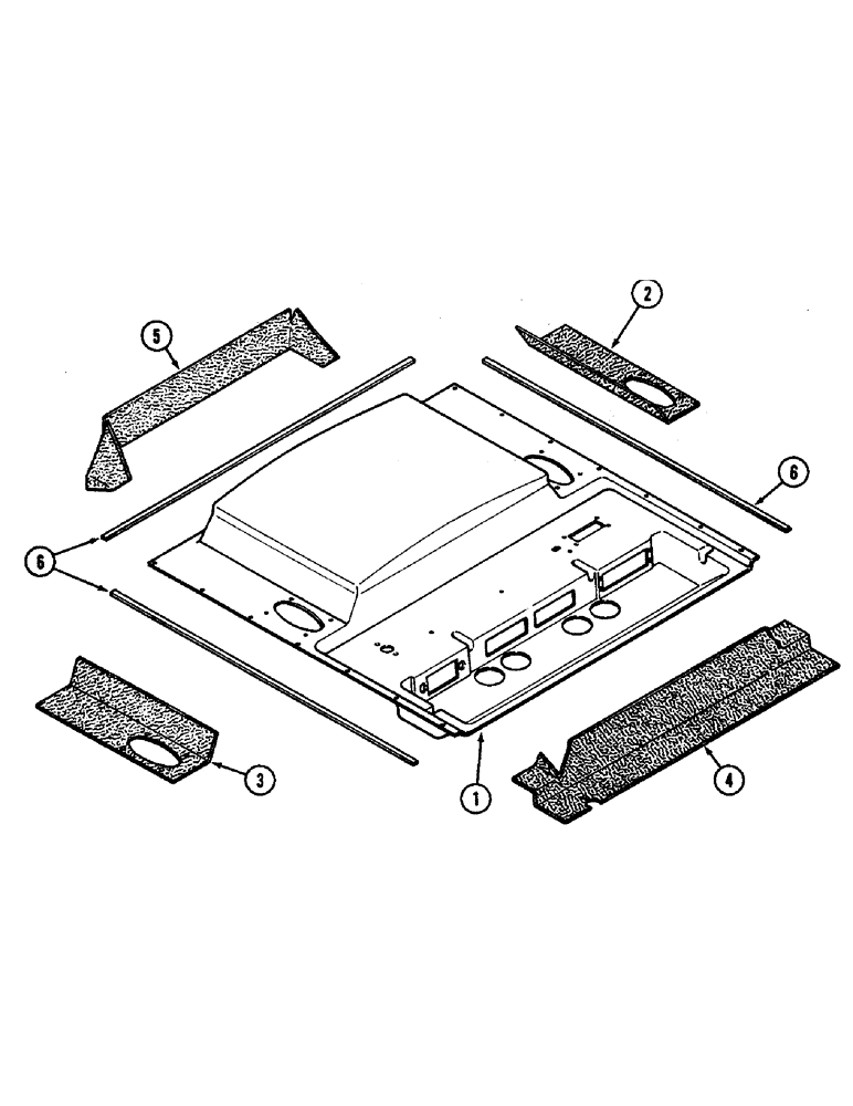 Схема запчастей Case IH 4890 - (9-456) - CAB, HEADLINER NOISE PADS WITH RADIO, PRIOR TO CAB SERIAL NO 12036610 (09) - CHASSIS/ATTACHMENTS