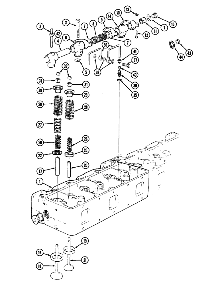 Схема запчастей Case IH 4890 - (2-32) - VALVE MECHANISM, 674 CUBIC INCH DIESEL ENGINE (02) - ENGINE