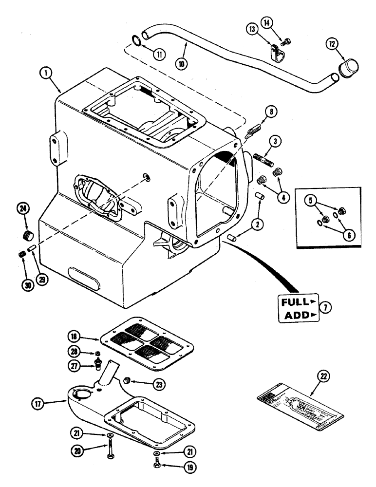 Схема запчастей Case IH 4890 - (6-166) - TRANSMISSION HOUSING (06) - POWER TRAIN