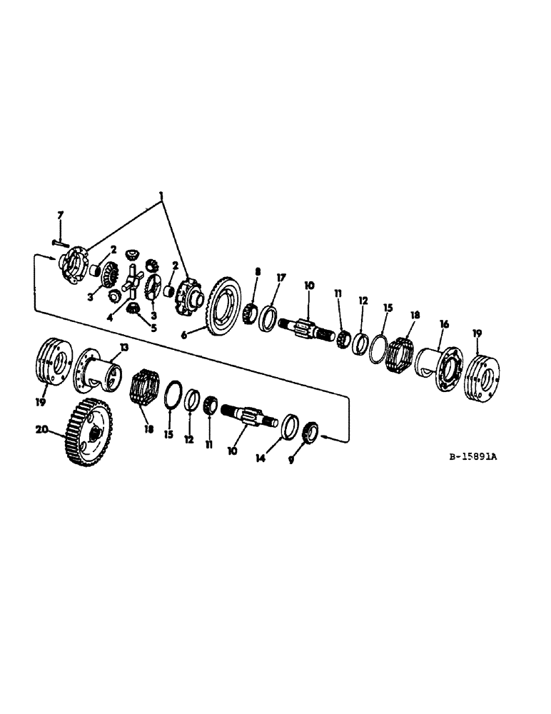 Схема запчастей Case IH HYDRO 70 - (07-32) - DRIVE TRAIN, DIFFERENTIAL (04) - Drive Train