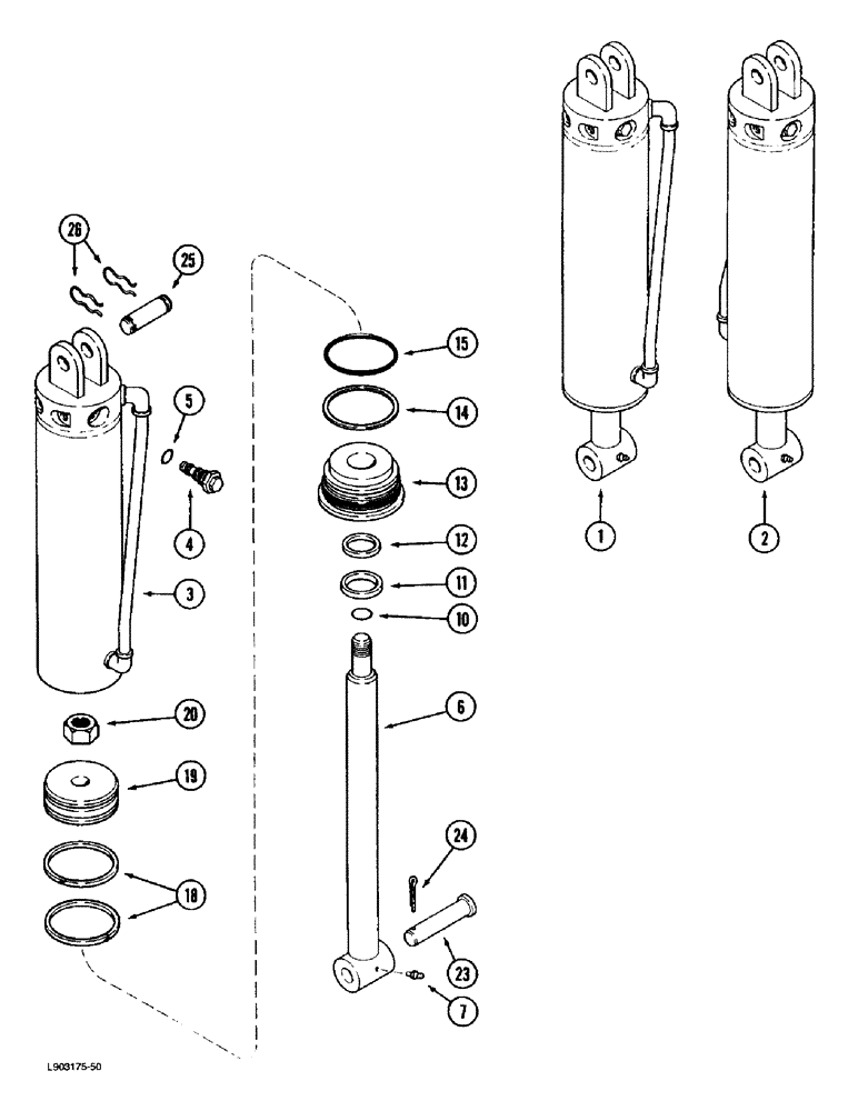 Схема запчастей Case IH 1670 - (8-84) - LEVELING CYLINDER (07) - HYDRAULICS