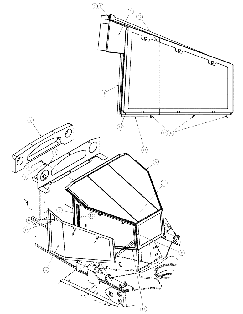 Схема запчастей Case IH TITAN 3020 - (04-025[01]) - AIR SCREEN GROUP Frame & Suspension