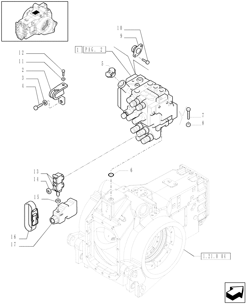 Схема запчастей Case IH PUMA 195 - (1.82.7[01]) - EXTRA CONTROL VALVES AND PIPES (07) - HYDRAULIC SYSTEM