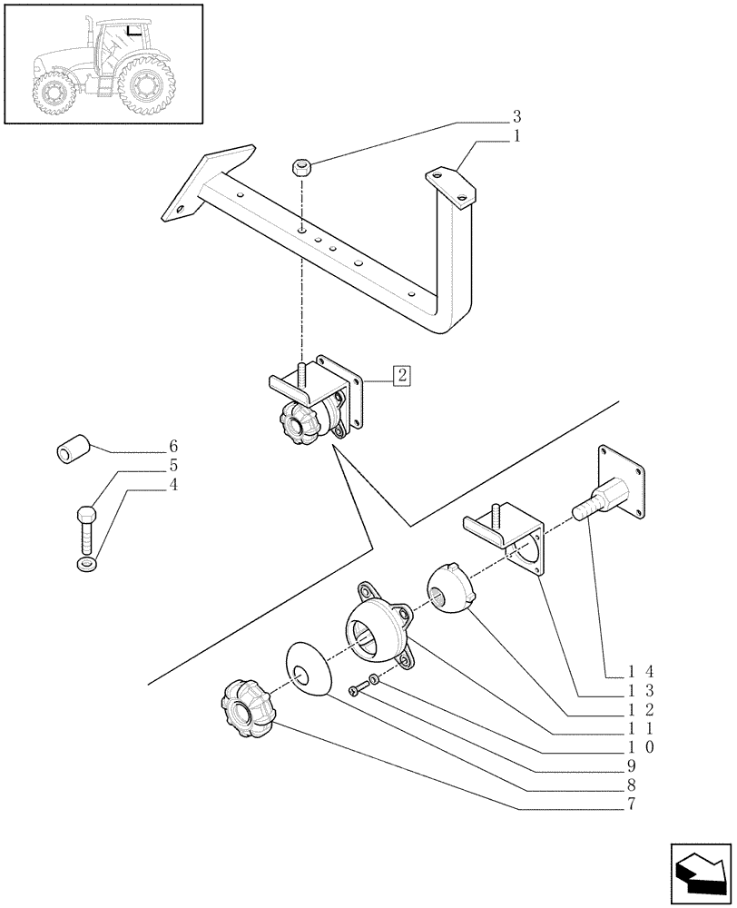 Схема запчастей Case IH PUMA 165 - (1.99.0) - (VAR.666) VIDEO SUPPORT BRACKET - BRACKET (10) - OPERATORS PLATFORM/CAB