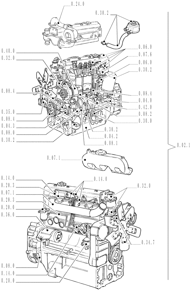 Схема запчастей Case IH JX1095N - (SEC. 01) - ENGINE (00) - GENERAL