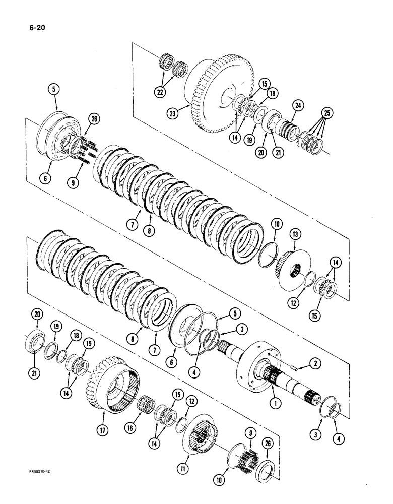 Схема запчастей Case IH 9150 - (6-020) - TRANSMISSION, 8 INCH CLUTCH PACK (06) - POWER TRAIN