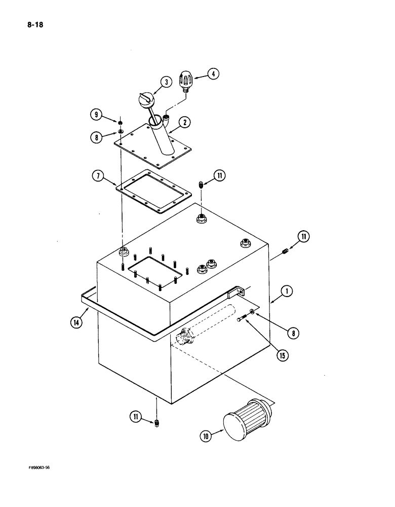 Схема запчастей Case IH 9150 - (8-18) - HYDRAULIC TANK (08) - HYDRAULICS