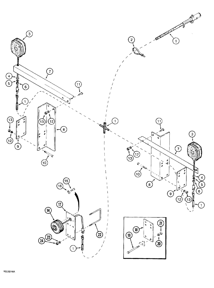 Схема запчастей Case IH 5700 - (4-004) - WIRING HARNESS AND LAMP MOUNTING LEVEL LIFT MODELS, VERTICAL FOLD AND DOUBLE FOLD (04) - ELECTRICAL SYSTEMS