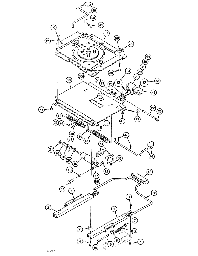 Схема запчастей Case IH 9310 - (9-050) - DELUXE AIR SUSPENSION SEAT, SWIVEL PLATE AND SLIDES (09) - CHASSIS/ATTACHMENTS
