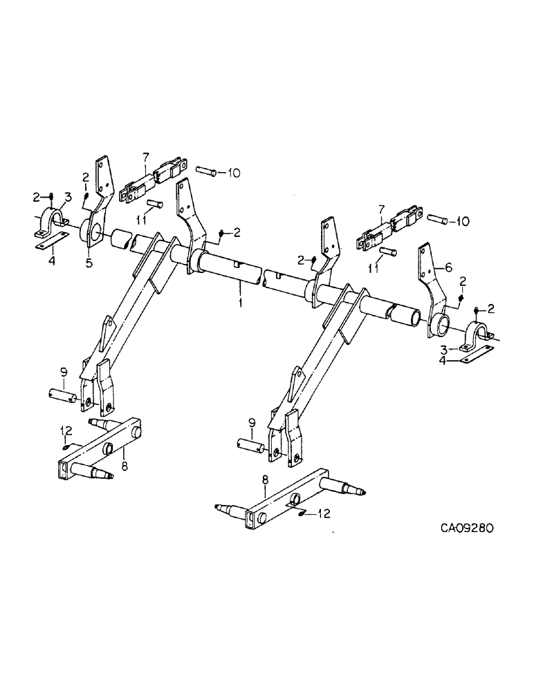 Схема запчастей Case IH 4600 - (A-07) - 4600 VIBRA SHANK, WING TYPE,MAIN FRAME ROCKSHAFT WITH AXLES AND DEPTH OCNTROL, 