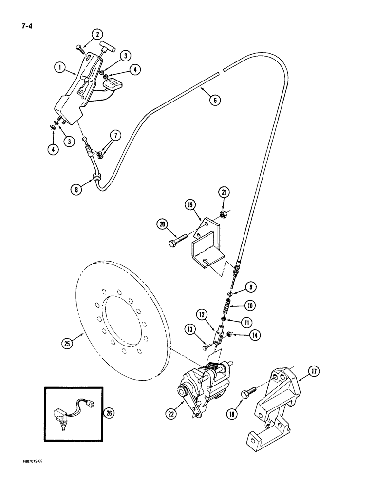 Схема запчастей Case IH 9190 - (7-04) - PARK BRAKE CONTROLS (07) - BRAKES