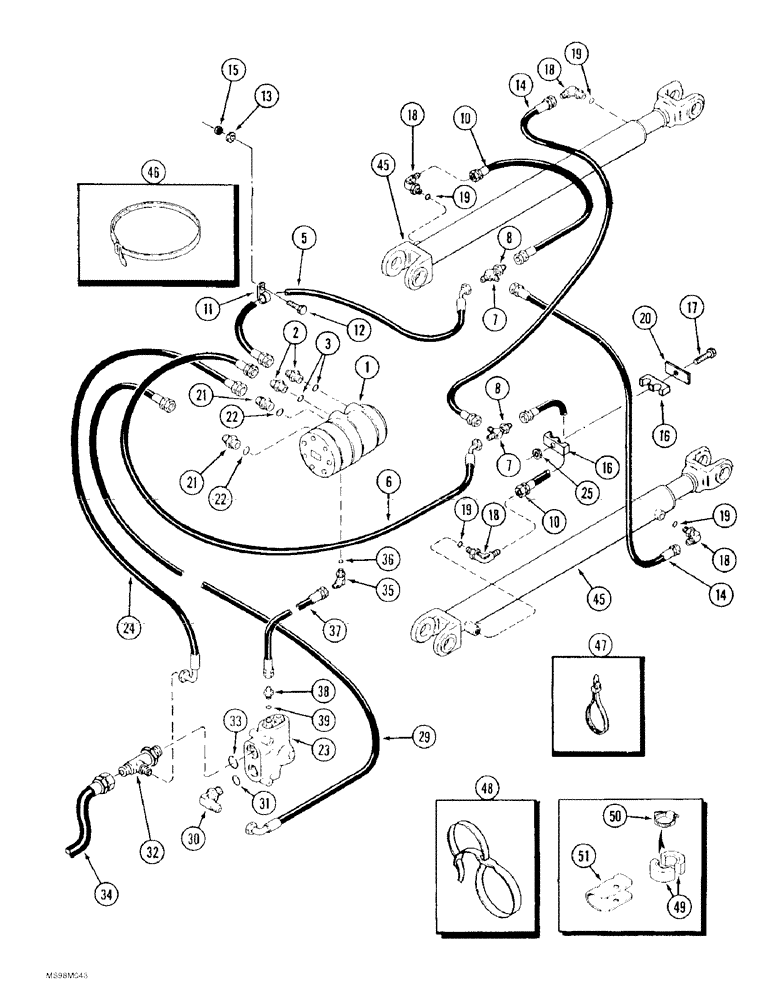 Схема запчастей Case IH 9380 QUADTRAC - (5-010) - STEERING SYSTEM HYDRAULICS, PRIOR TO P.I.N JEE0071001 (05) - STEERING