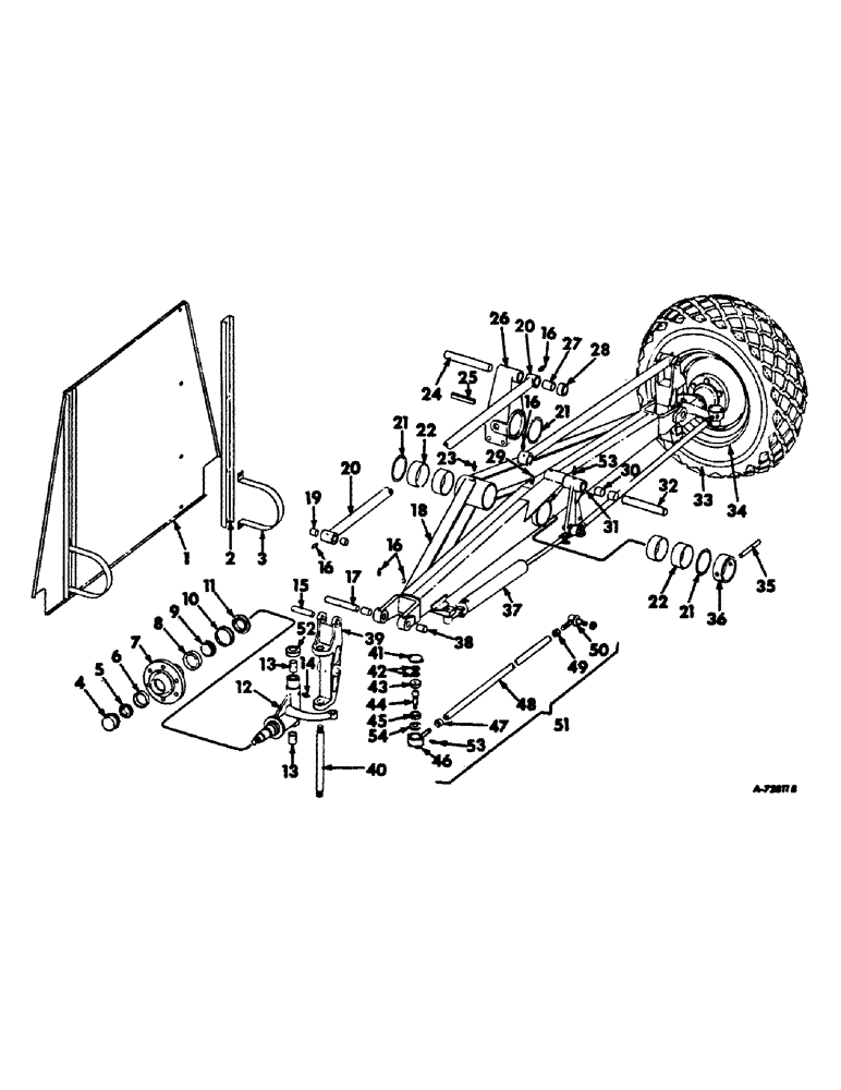 Схема запчастей Case IH 403 - (093) - GUIDE WHEEL AXLE, SUPPORT, RIM, DISC, TIRE AND TUBE (27) - REAR AXLE SYSTEM