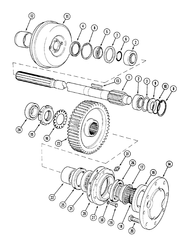 Схема запчастей Case IH 1294 - (6-174) - FINAL DRIVE REDUCTION GEARS AND SHAFTS (06) - POWER TRAIN