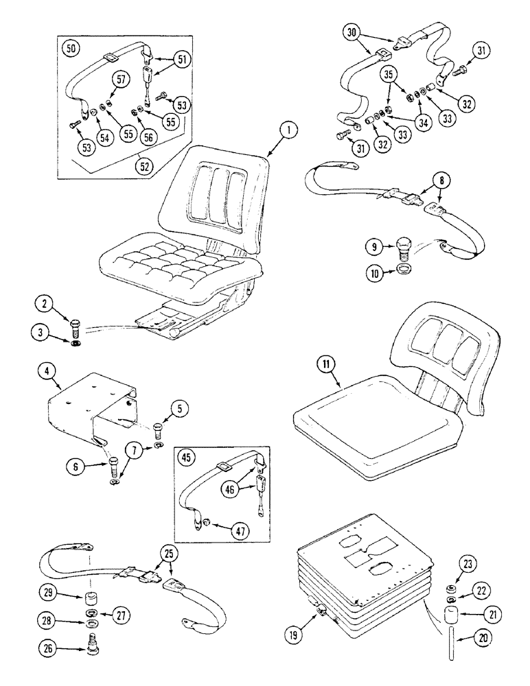 Схема запчастей Case IH 1294 - (9-316) - SEAT ASSEMBLIES (09) - CHASSIS/ATTACHMENTS