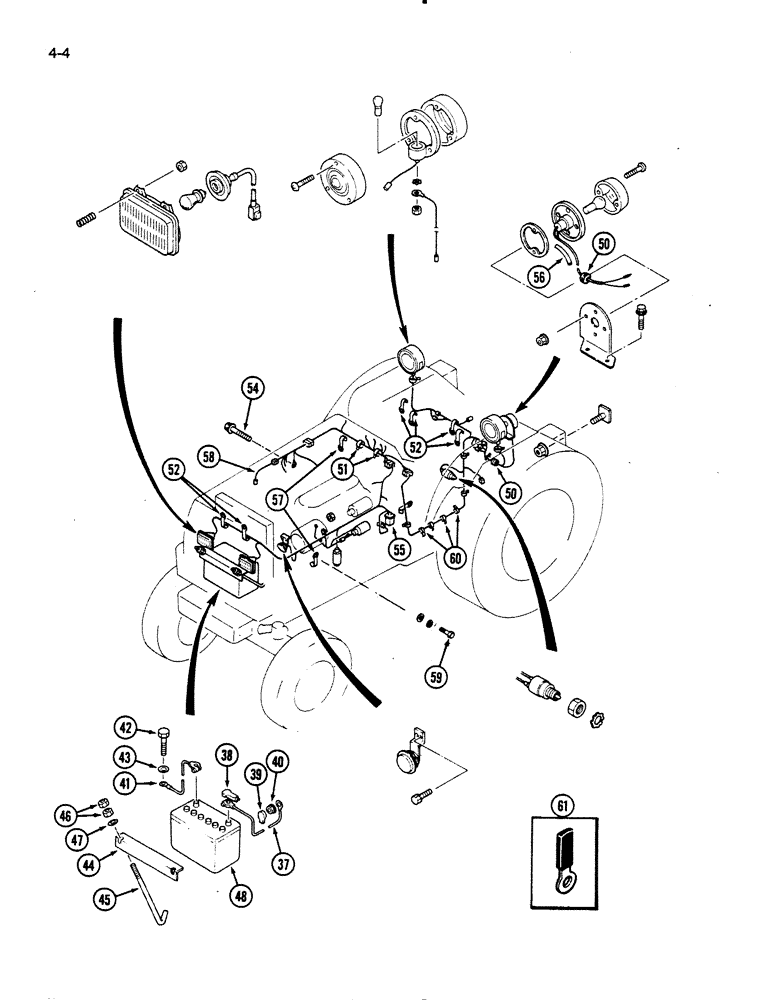 Схема запчастей Case IH 275 - (4-04) - WIRING HARNESS AND BATTERY (CONTD) (04) - ELECTRICAL SYSTEMS