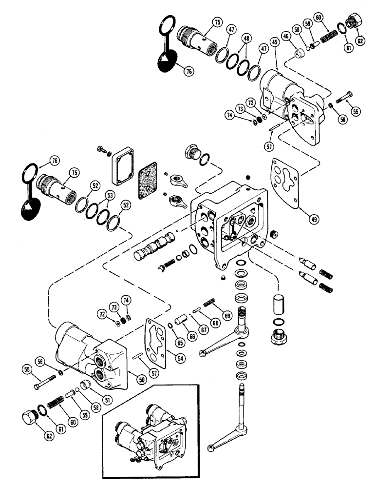 Схема запчастей Case IH 2870 - (296) - REMOTE CONTROL VALVE, WITHOUT RELIEF VALVE, USED PRIOR TO P.I.N. 8826982 (08) - HYDRAULICS