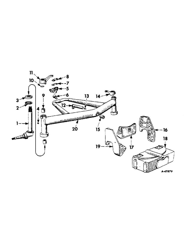 Схема запчастей Case IH 350 - (235[A]) - CHASSIS, STEERING KNUCKLES, FRONT AXLE & SUPPORTS (12) - CHASSIS