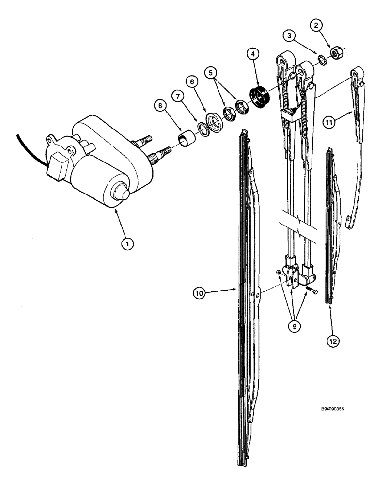 Схема запчастей Case IH 2166 - (4-68) - WINDSHIELD WIPER ASSEMBLY, DOUBLE BLADE (06) - ELECTRICAL