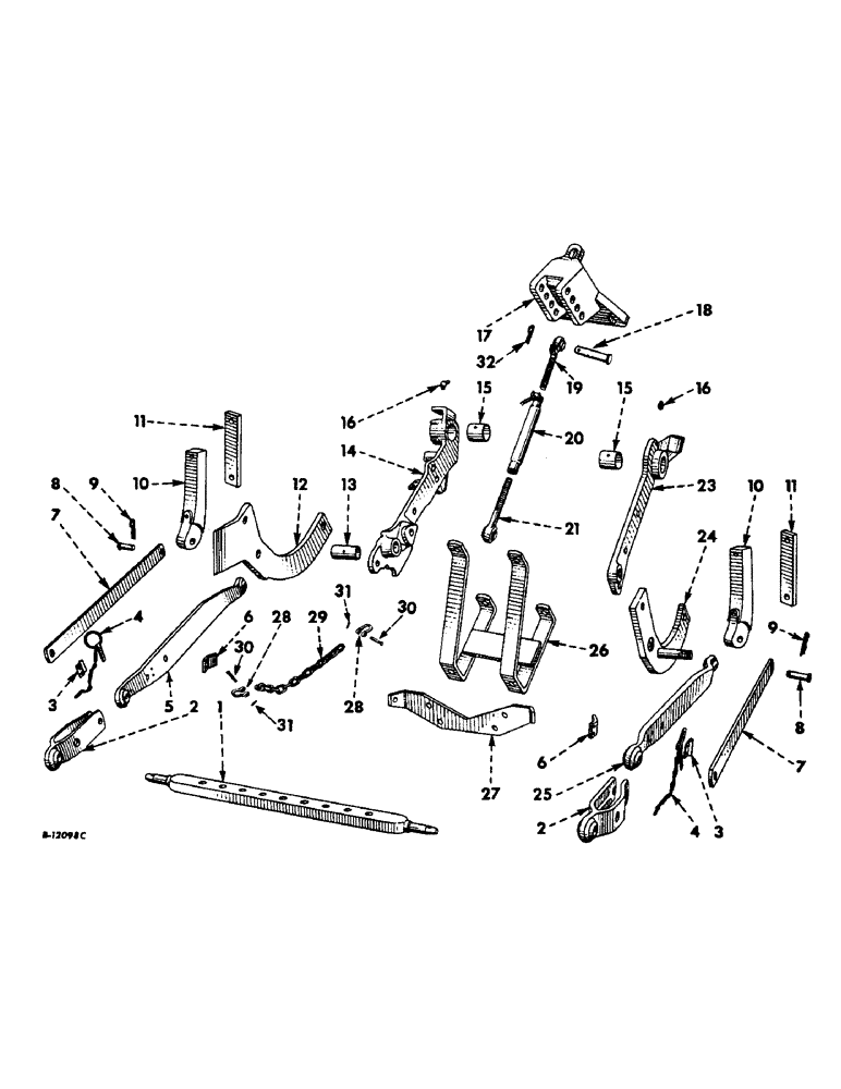 Схема запчастей Case IH 340 - (266) - DRAWBARS AND HITCHES, BEAM COUPLINGS, DRAWBAR, SIDE PLATES & CONNECTIONS, INTERNATIONAL 340 SERIES Drawbar & Hitches